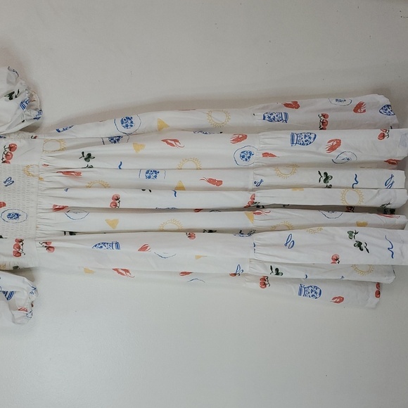 Abercrombie & Fitch Emerson Poplin Puff Sleeve Midi Dress Size XXST Novelty Prin - Picture 12 of 15